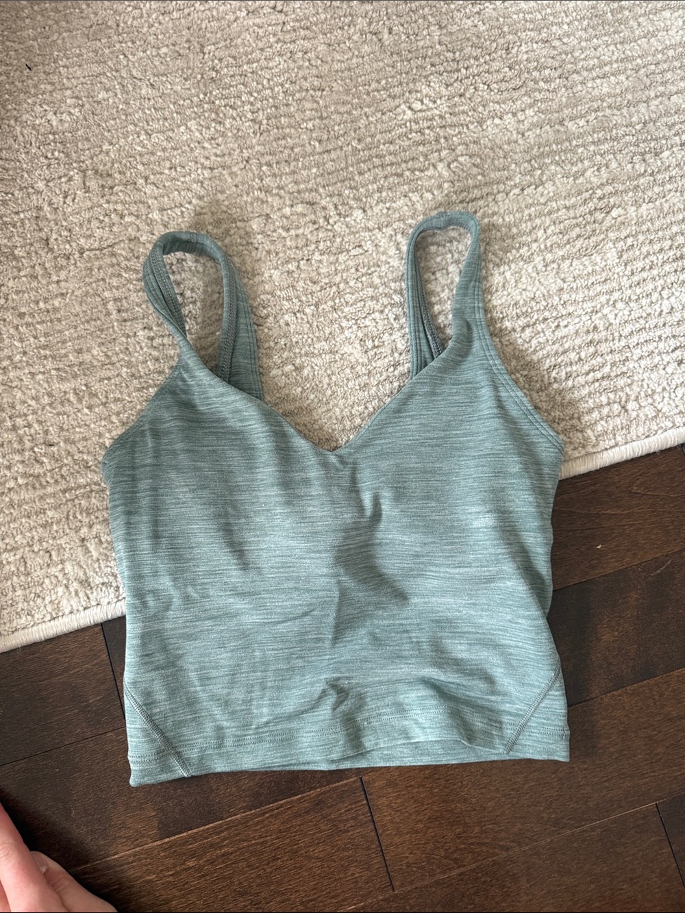 lululemon athletica Heathered Sage Green Sports Bra Top